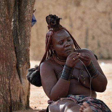 Himba kız portre, Namibya 