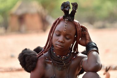 Himba kız portre, Namibya 