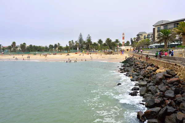 Plajă publică în Swakopmund, Namibia — Fotografie, imagine de stoc