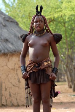 Himba kadın portre, Namibya 