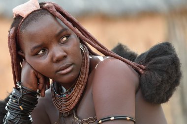 Himba kadın portre, Namibya 