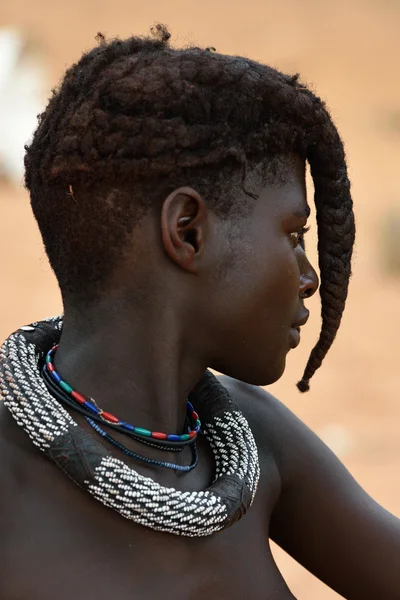 Retrato de niña Himba, Namibia — Foto de Stock