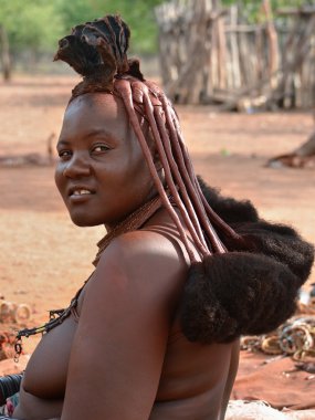 Himba kadın portre, Namibya 