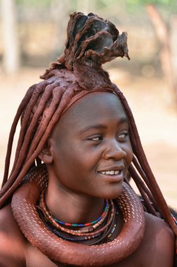 Himba kız portre, Namibya 