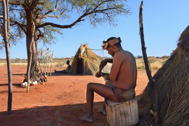 Bushmen Köyü, Kalahari Çölü, Namibya