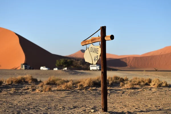 Dune 45 znak, Namibia — Zdjęcie stockowe