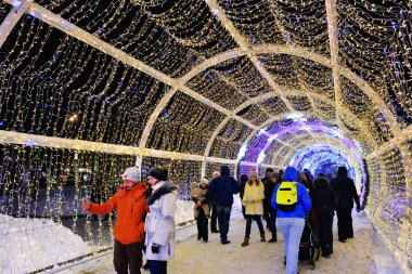Moskova kış sokak sahne, Rusya Federasyonu