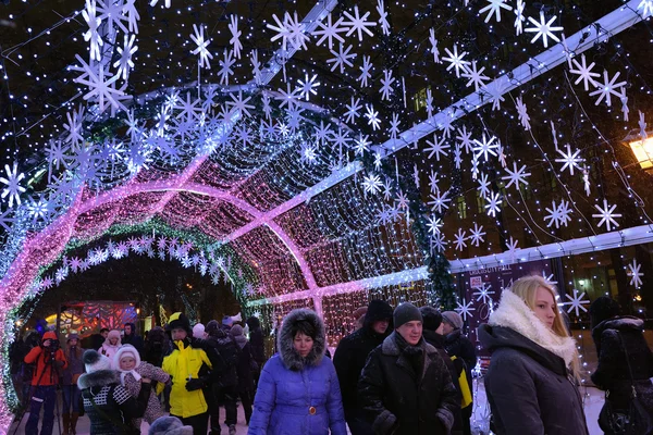 Moskva zimní pouliční scény, Rusko — Stock fotografie