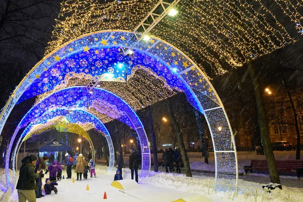 Moscovo inverno rua cena, Rússia — Fotografia de Stock