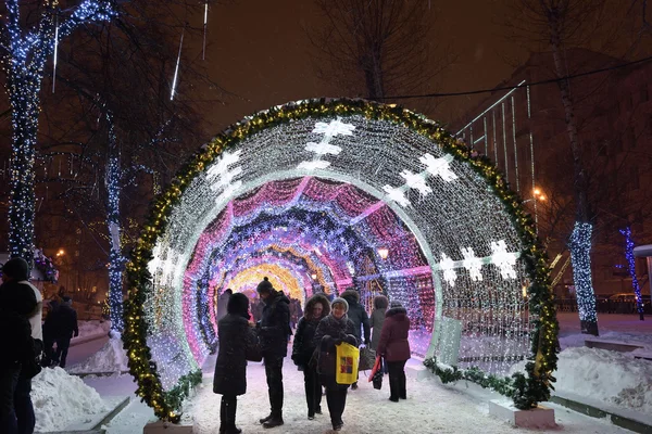 Moscovo inverno rua cena, Rússia — Fotografia de Stock