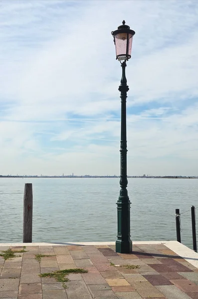 Isola Della Giudecca Lampione Stradale Vetro Murano Sul Lungomare Venezia — Foto Stock