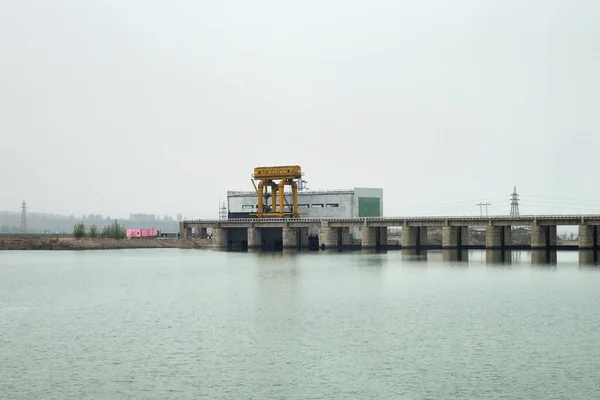 Kuzey Kore Taedong Nehrindeki Hidroelektrik Santrali Şafak Vakti Gösterildi Dprk — Stok fotoğraf