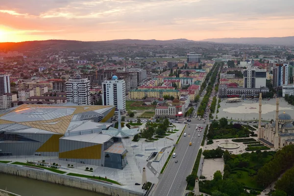 Grozny Tchétchénie Russie Septembre 2021 Vue Depuis Pont Observation Ville — Photo