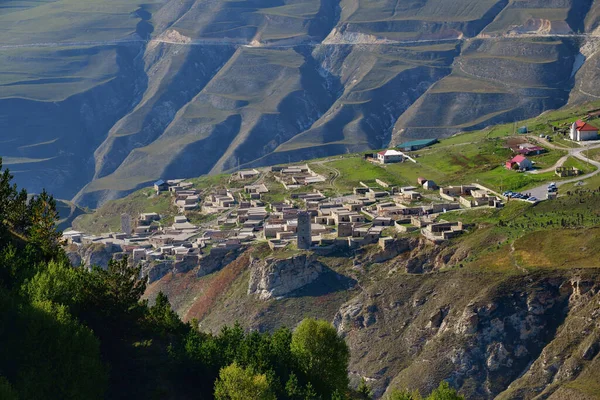 Vista Aérea Antigua Aldea Khoye Que Encuentra Orilla Del Río — Foto de Stock