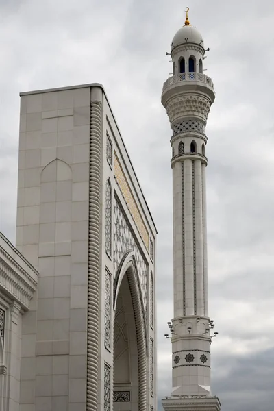 Mesquita Branca Shali República Chechénia Rússia Mesquita Profeta Muhammad Chamado — Fotografia de Stock