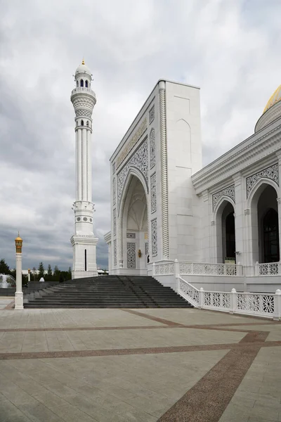 Mesquita Branca Shali República Chechénia Rússia Mesquita Profeta Muhammad Chamado — Fotografia de Stock