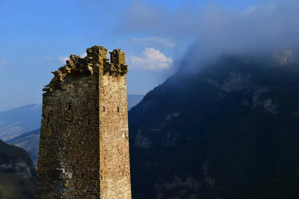 Medieval Ruins Building Harcaroy Battle Tower Kharkaroi Village Vedensky District — Stock Photo, Image