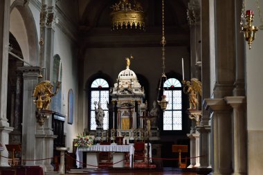 Interior of  church San Martino di Burano clipart