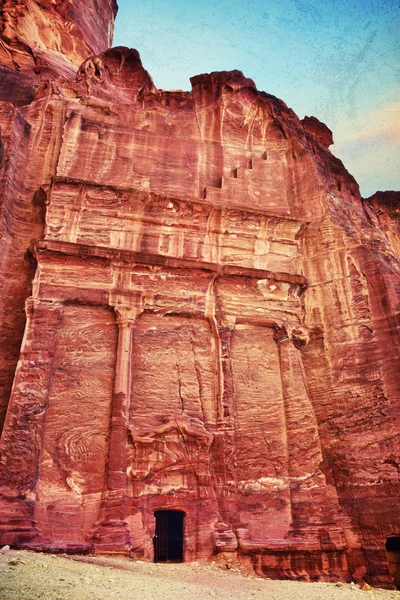 Petra v Jordan při západu slunce — Stock fotografie