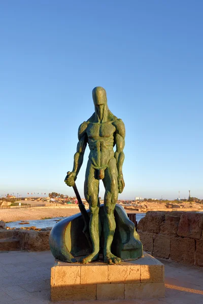 Sculpture of man at Caesarea, Israel — Stock Photo, Image