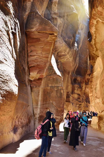 Siq canyon in Petra — Stock Photo, Image