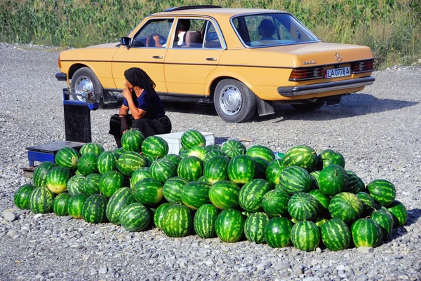 Sprzedaż wody melon — Zdjęcie stockowe