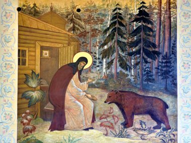 Dini üzerinde Kilise duvar boyama. Rusya
