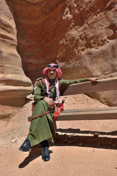 Jordániai katona Petra — Stock Fotó