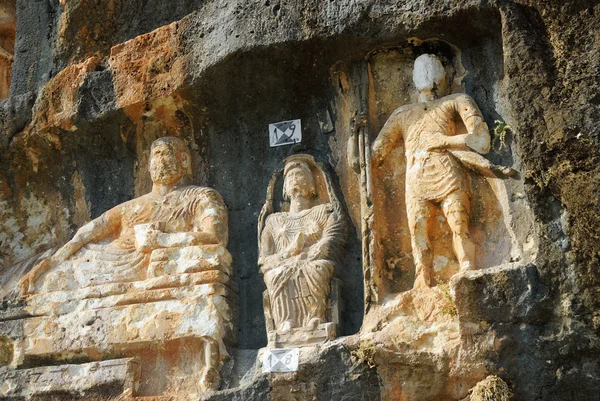 Adamkayalar, in Felsen geschnitzte Figuren, Truthahn — Stockfoto