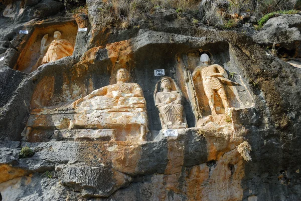 Adamkayalar, rock carved figures, Turkey — Stock Photo, Image