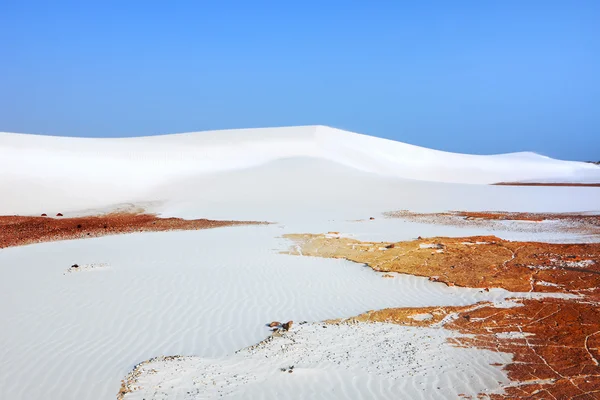 Witte zandduinen, Socotra — Stockfoto