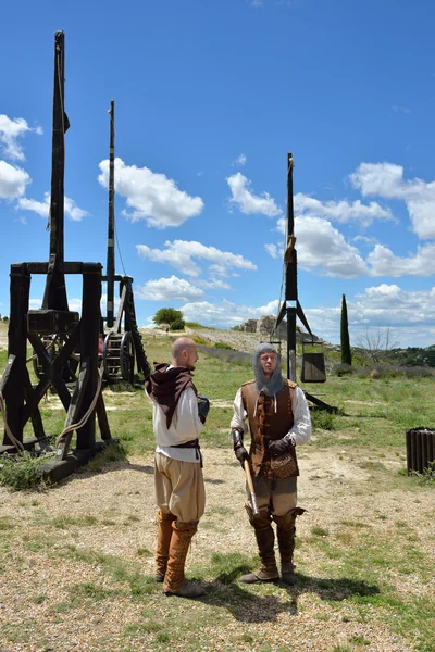 Les Baux, medieval warriors, France — Stock Photo, Image