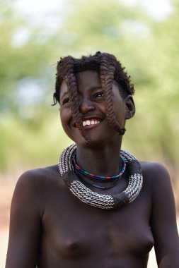 Himba kız portre, Namibya 