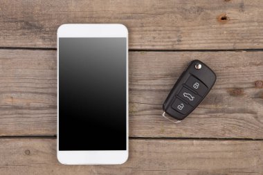 Araba güvenliği kavramı - Uzaktan kumandalı ve akıllı telefonlu anahtar