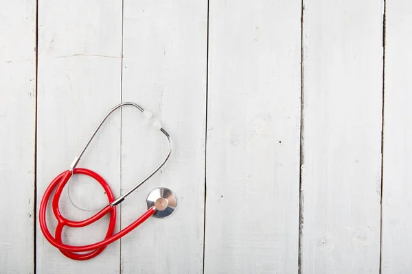 Stethoscope Wooden Background — Stock Photo, Image