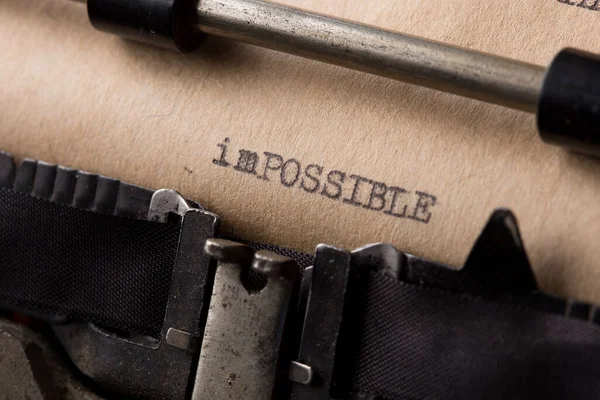 Palabra Imposible Con Texto Eliminado Luego Todo Posible Escrito Vieja — Foto de Stock