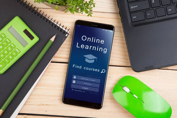 Online learning concept, online education login or registration screen