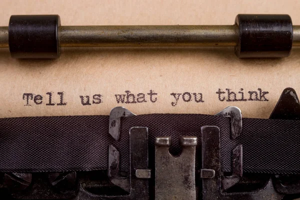 Πείτε Μας Πιστεύετε Δακτυλογραφημένες Λέξεις Μια Vintage Γραφομηχανή — Φωτογραφία Αρχείου