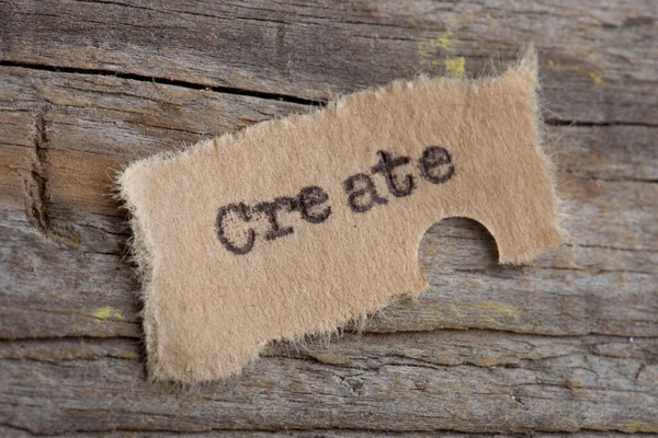 Create Wort Auf Papier Aus Nächster Nähe Unternehmerisches Kreatives Motivationskonzept — Stockfoto