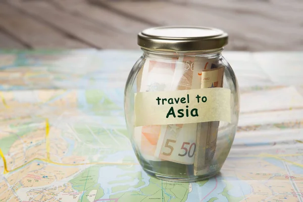 Viajar Para Ásia Chave Carro Roteiro — Fotografia de Stock