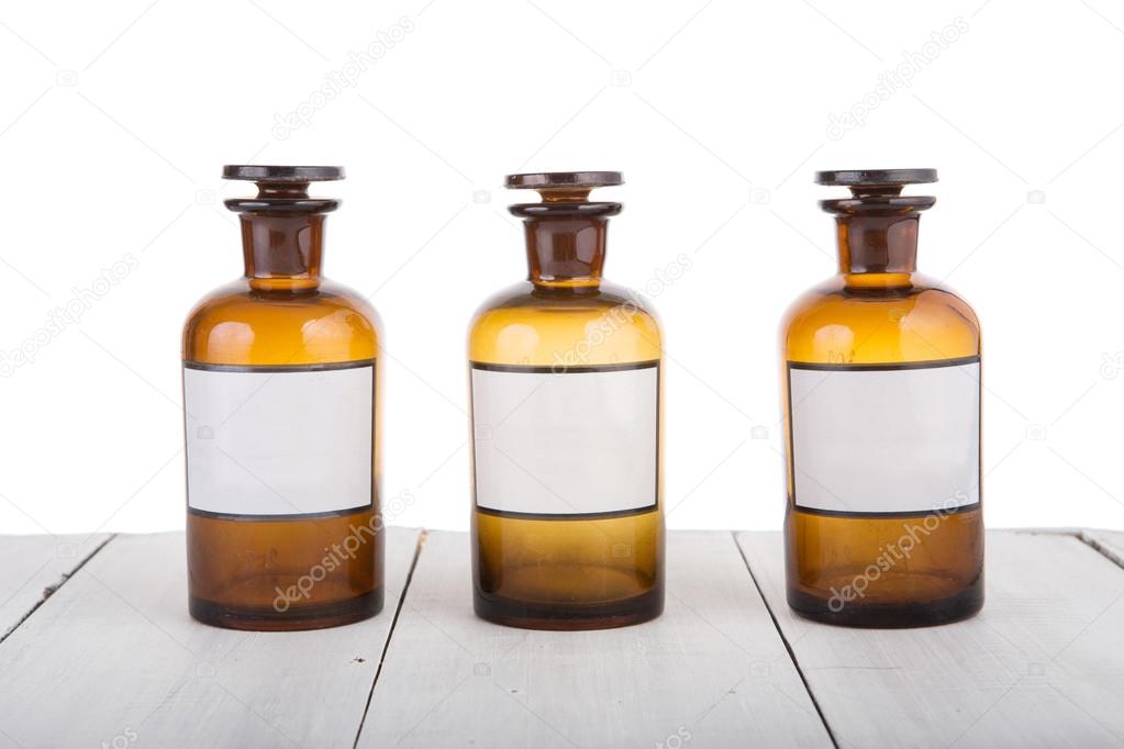 Alternative medicine bottels with blank labels