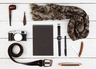 Seyahat kavramı - Cool erkek aksesuarlar ayarla