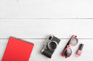 ahşap arka plan serin fotoğraf şeyler kümesi