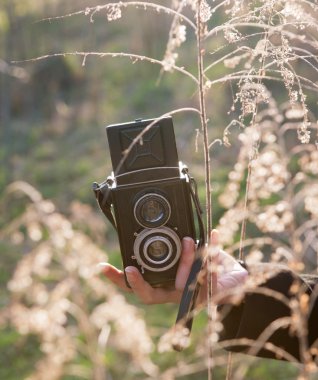 el Vintage fotoğraf makinesi