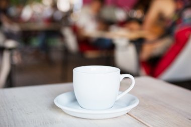 Bir fincan çay Restoran iç - derin alanında düşük