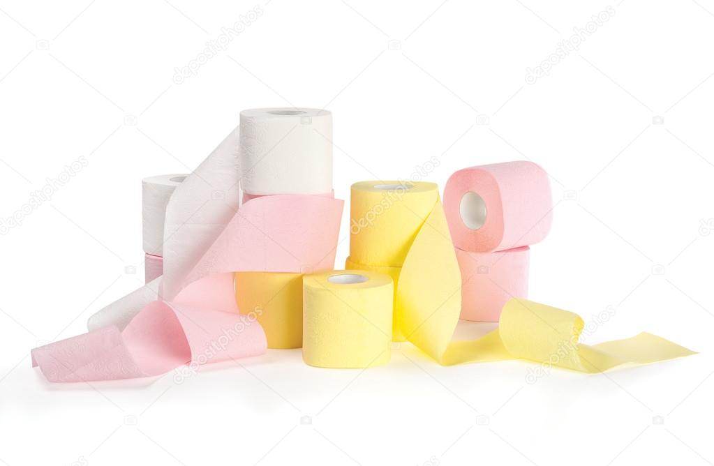 Different colored toilet paper