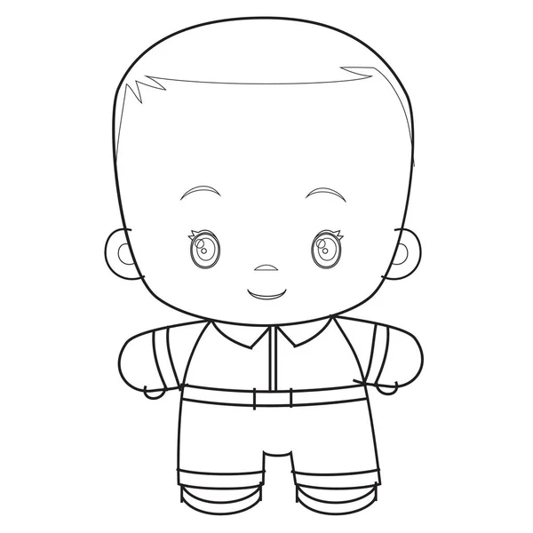 Sketch Cute Kid Coloring Book Cartoon Illustration Isolated Object White — Stock Vector