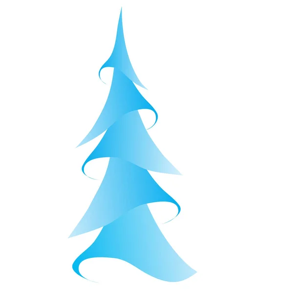 Árbol Navidad Decorativo Color Azul Objeto Aislado Sobre Fondo Blanco — Archivo Imágenes Vectoriales