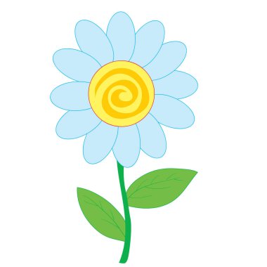 chamomile flower, cartoon illustration, isolated object on white background, vector, eps