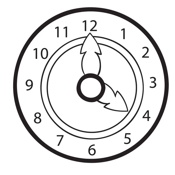 Sketch Cartoon Illustration Decorative Clock Coloring Book Isolated Object White —  Vetores de Stock